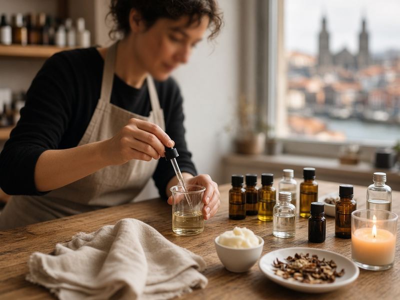 Fragrance blending at Opallane Candle Atelier
